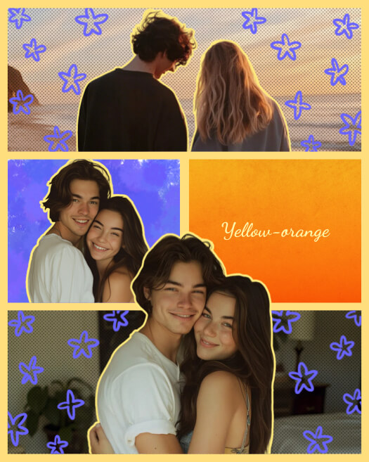 Summer Couple Y2K Freestyle Collage Template
