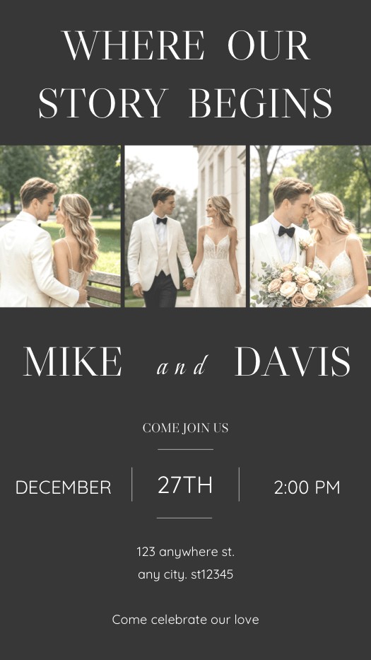 Elegant Wedding - Photo Grid Template