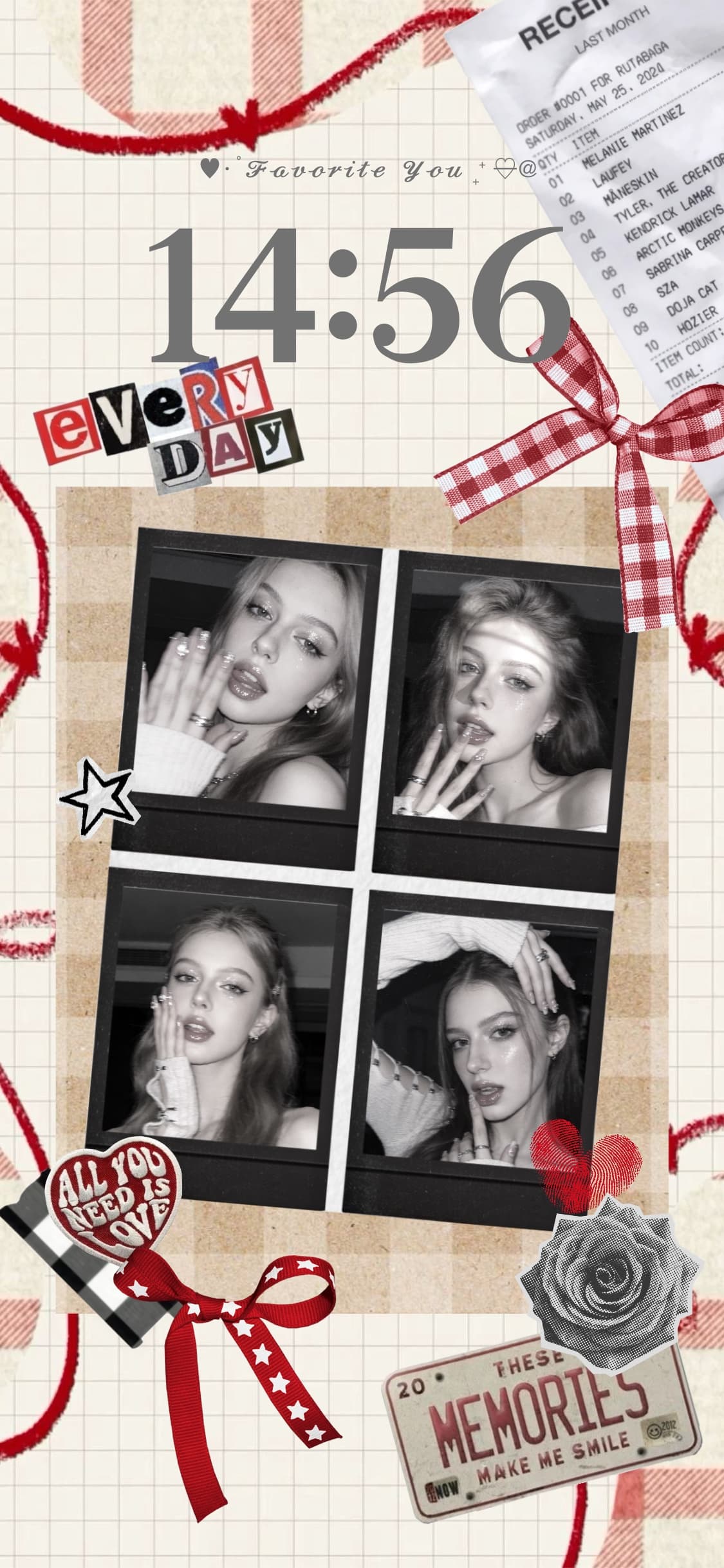 DIY Retro Scrapbook Collage Wallpaper Template
