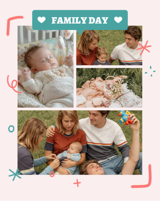 Playful Family Day - Multi-Photo Collage