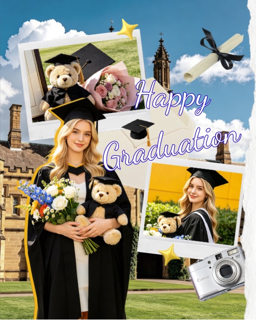 Happy Graduation Scrapbook Photo Collage Template