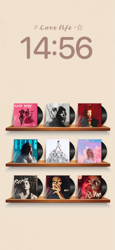 Musik Vinyl Regal Ästhetik - DIY Sperrbildschirm Vorlage