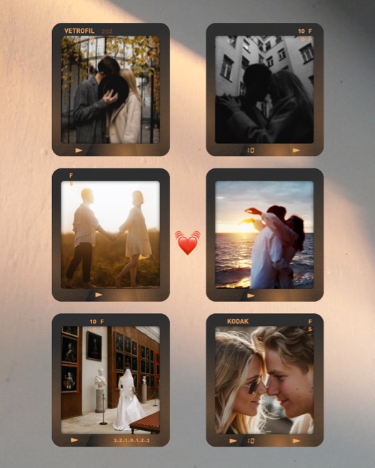 Vintage Romantic Film - Multi-photo Collage Template