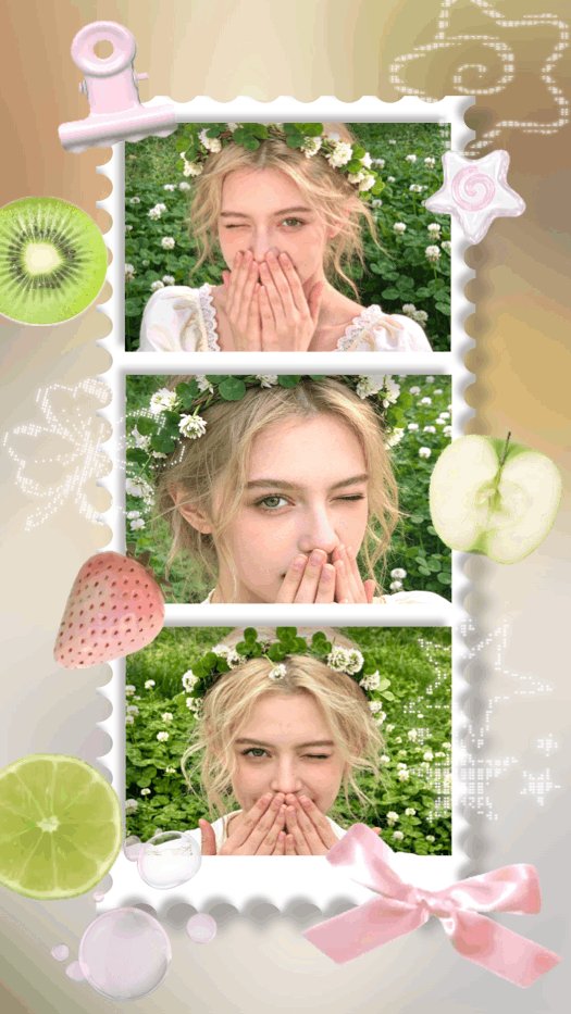 Summer Fruit Coquette Scrapbook Collage Template