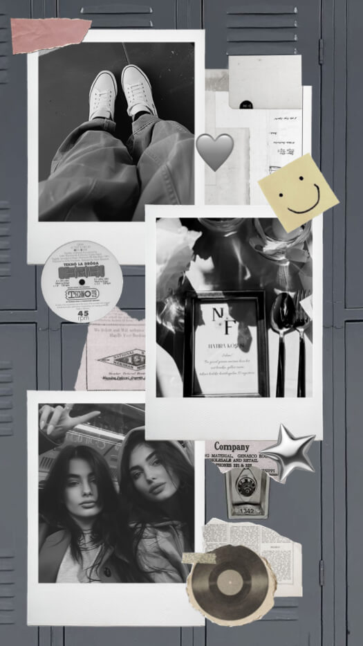 Vintage Retro Locker - Scrapbook Collage Template