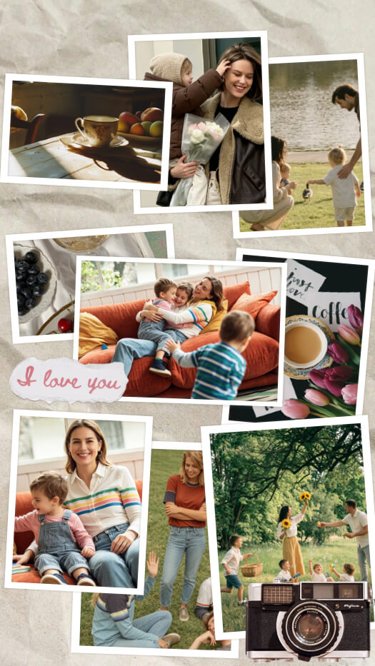 Aesthetic Family Memory - Scrapbook Layout