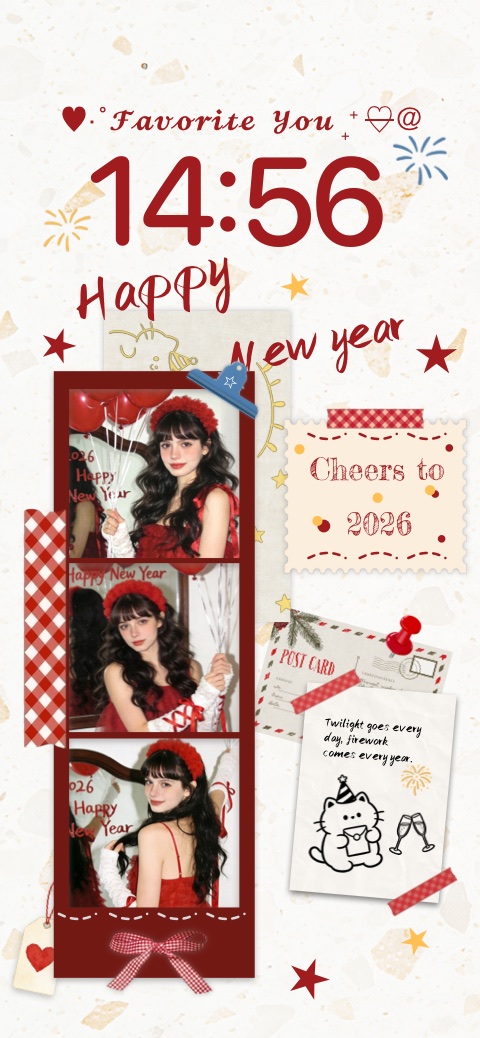 New Year 2026 Scrapbook - DIY Wallpaper Template