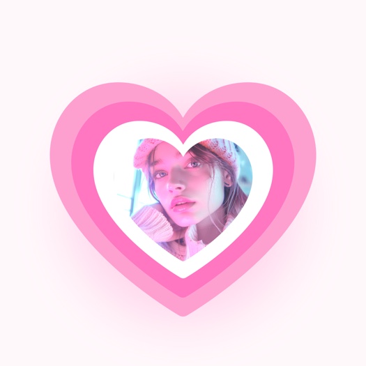 Aesthetic Pink Heart - Single Photo Collage