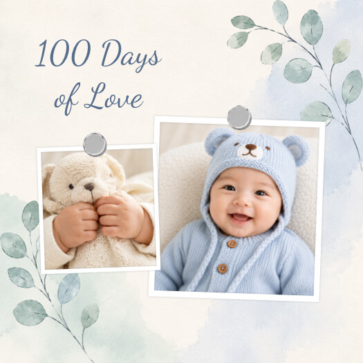 Baby Aquarell - Collage-Vorlage