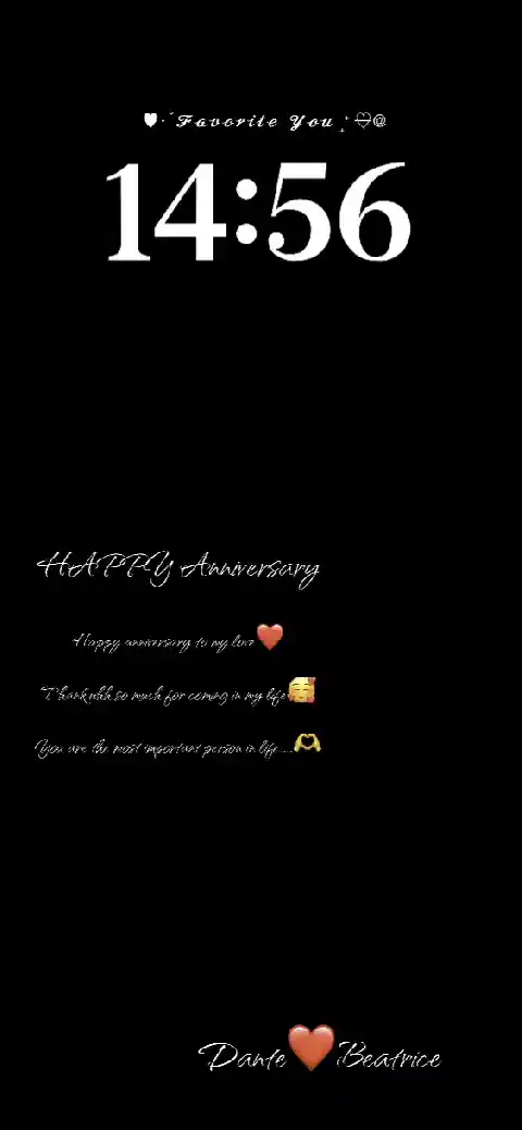 Anniversary Minimalist Black - DIY Lock Screen Template