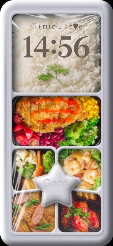 Bento Box Food Aesthetic - Custom Lock Screen Template