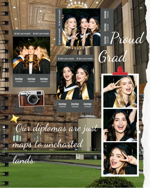 Vintage Graduation Scrapbook Photo Collage Template