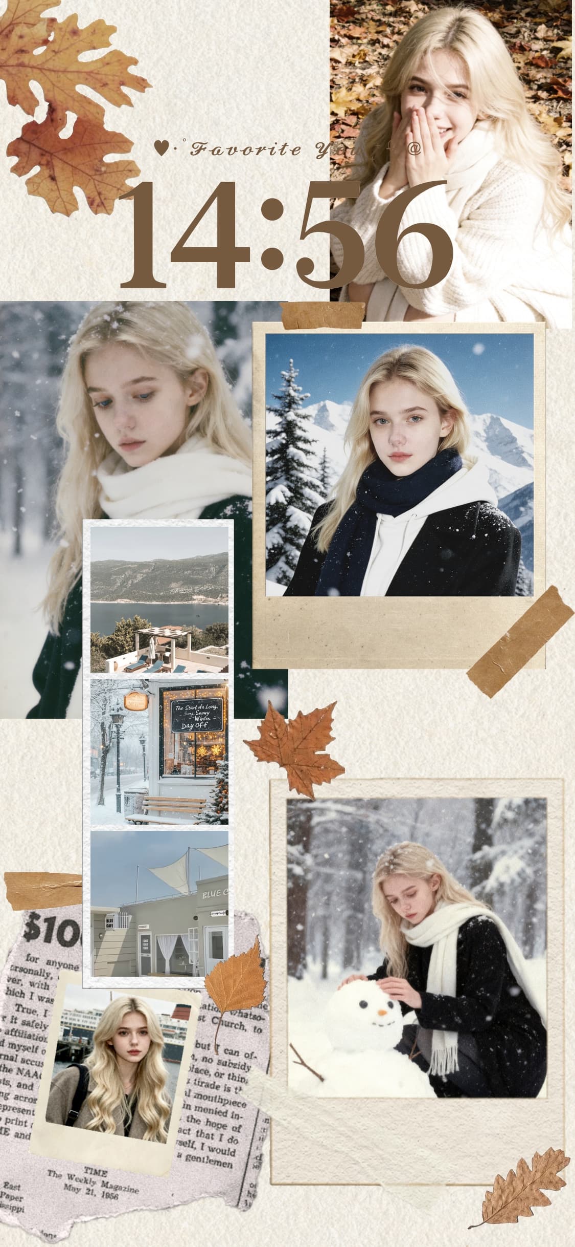 Winter Autumn Aesthetic - Custom Lock Screen Template