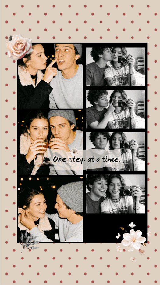 Vintage Couple Scrapbook Photo Collage Template
