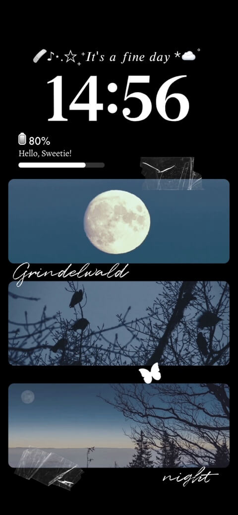 Naturaleza Nocturna - Plantilla de Pantalla de Bloqueo DIY