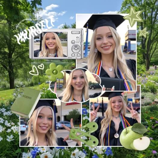Y2K Graduation Aesthetic - Collage Template