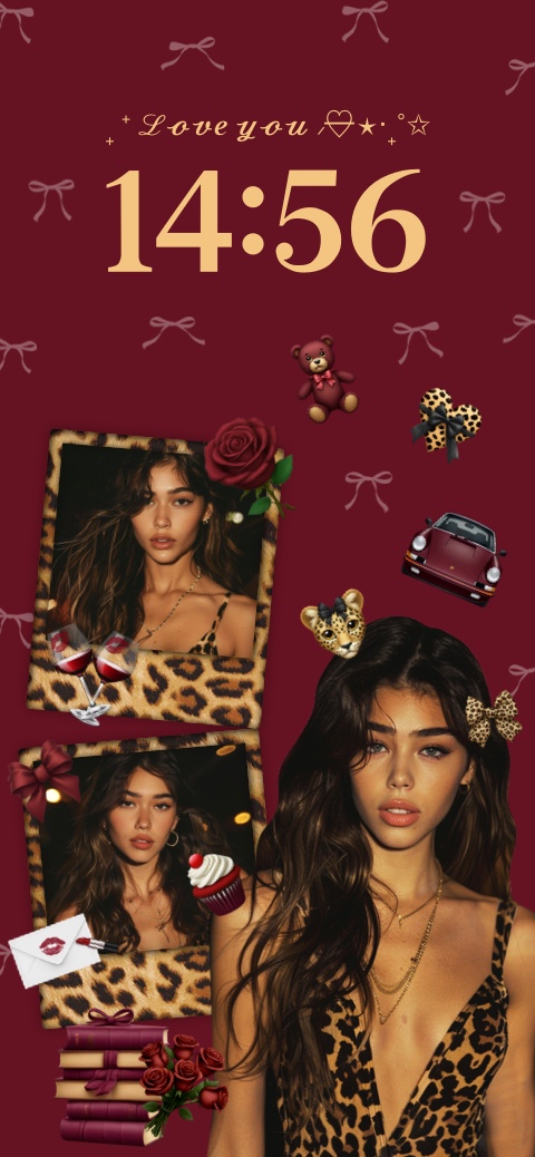 Madison Beer Leopard Coquette - Eigener Hintergrund Vorlage