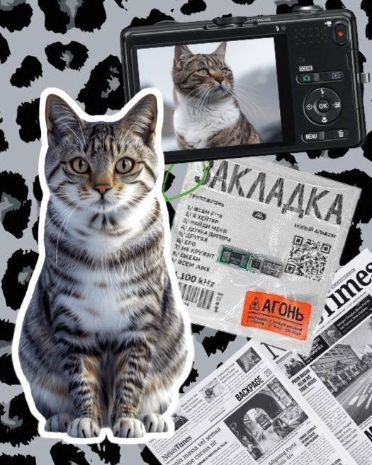 エモい街角スナップ風 - 猫のコラージュテンプレート