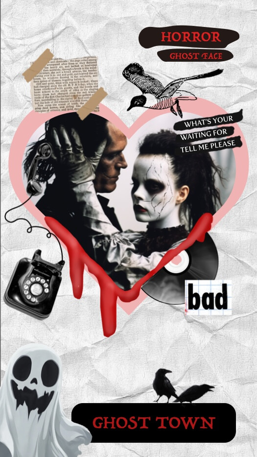 Gothic Horror Style - Heart Collage Template
