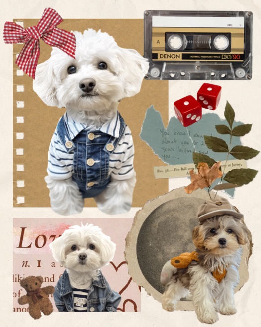 Retro Scrapbook Pet - Photo Collage Template