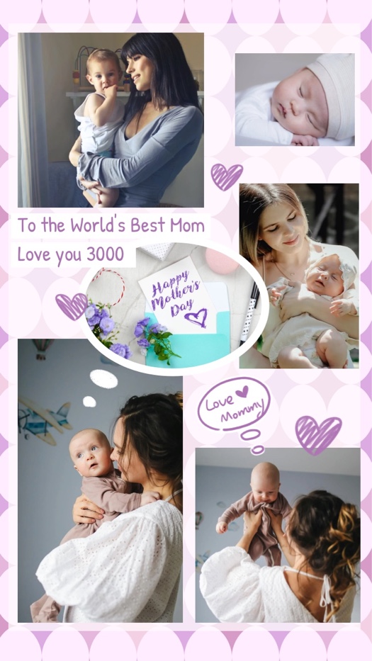 Lila Ästhetik Muttertag - Fotocollage & Scrapbook