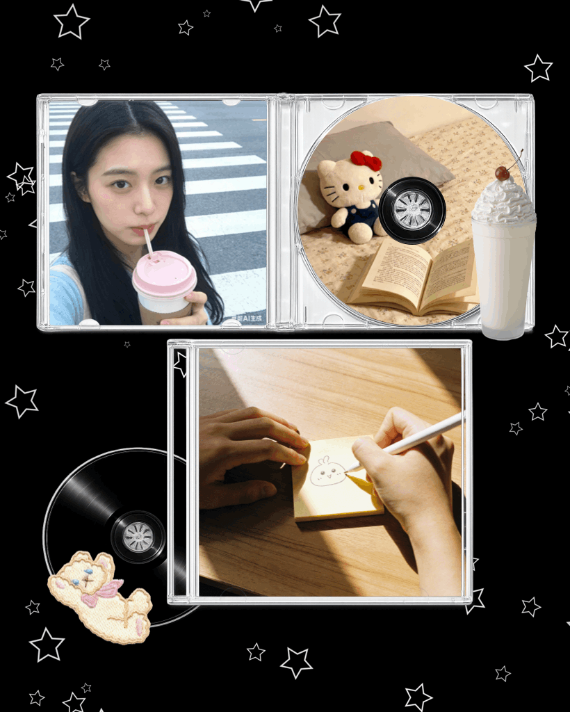 레트로 감성 CD - 사진 합치기 템플릿