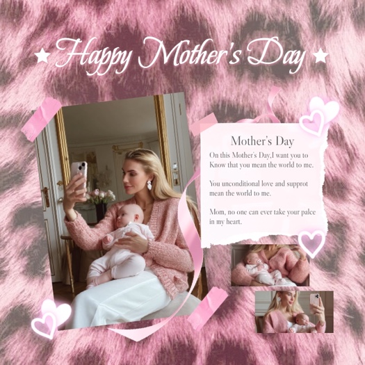 Ästhetische Muttertags-Collage - Pink Fur Style