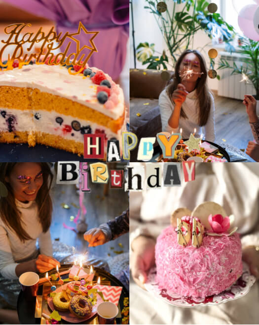 誕生日パーティー - 写真組み合わせテンプレート