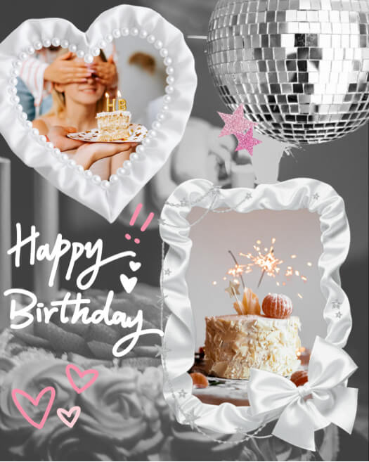 Disco Glam Birthday - Collage Template